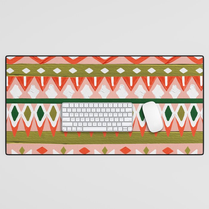 Winter Knit – Red & Lime Desk Mat