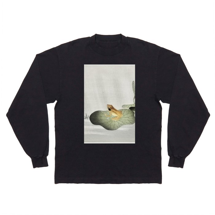 Frog on lotus leaf Ohara Koson. Who let the frog out Long Sleeve T Shirt