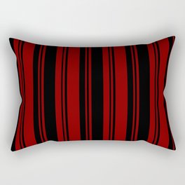[ Thumbnail: Maroon & Black Colored Striped Pattern Rectangular Pillow ]