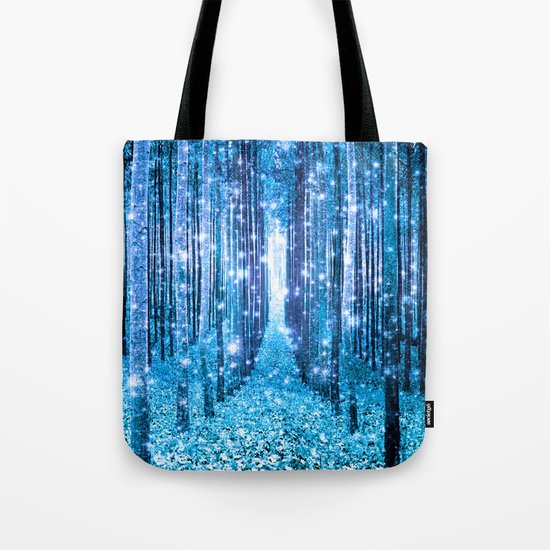 Magical Forest Light Blue Turquoise Tote Bag