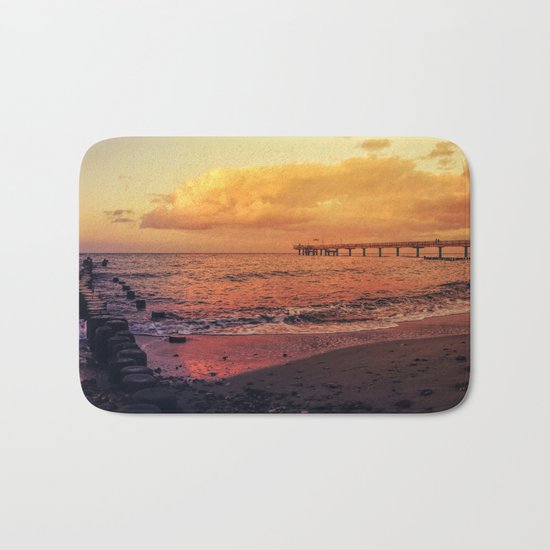 Sundown at the sea Bath Mat