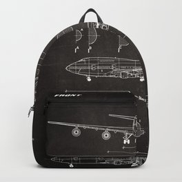 Boeing 747-SP and 747-100 Blueprint in High Resolution (black) Backpack