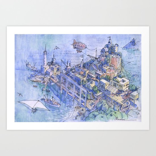 Paesaggio di fantasia 03 Art Print