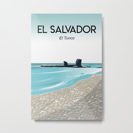 El Salvador el tunco Metal Print | Travelprint, Map, Sivar, Vintageposter, Digital, Wallart, Pupusa, Centralamerica, Sivalposter, Drawing 