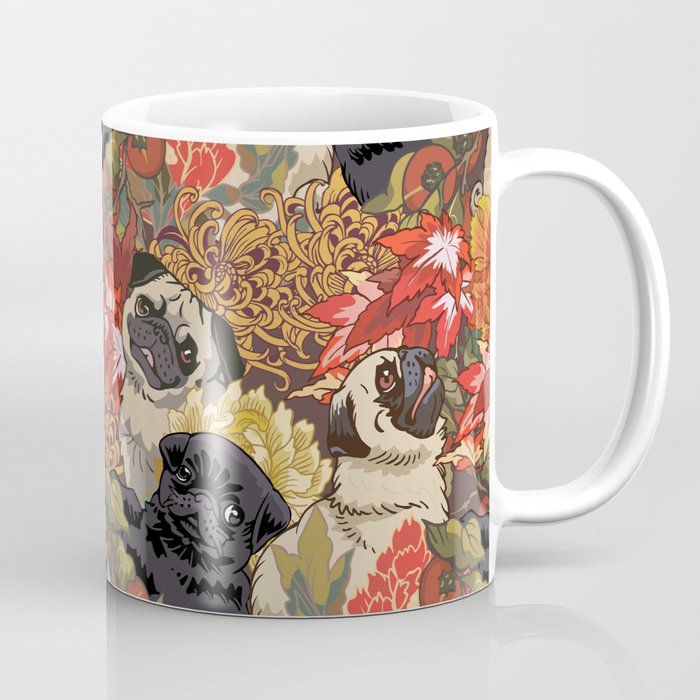 Because Pugs Autumn Coffee Mug by Huebucket