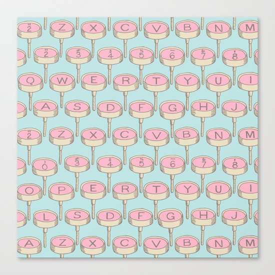 Infinite Typewriter_Blue Sky and Pink Canvas Print