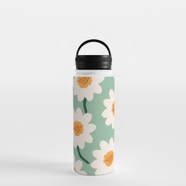 Flower field - mint & orange Water Bottle