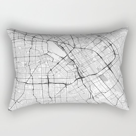 San Jose Map Gray Rectangular Pillow