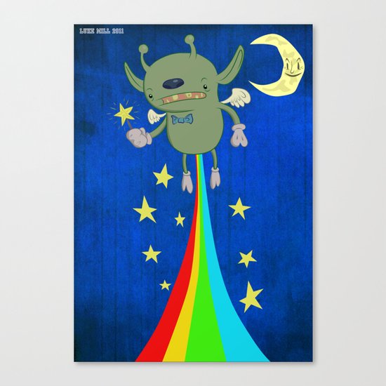 Farting stars and rainbows Canvas Print