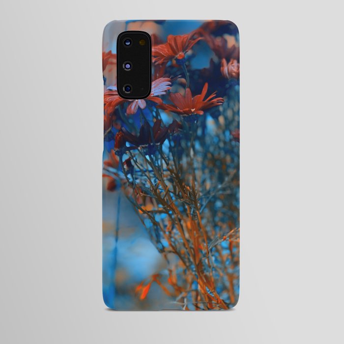 Dreamy Twilight Daisies - auburn, copper, turquoise, steel blue Android Case