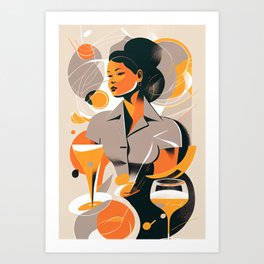 Woman and Cocktail Abstract Art #34 Art Print