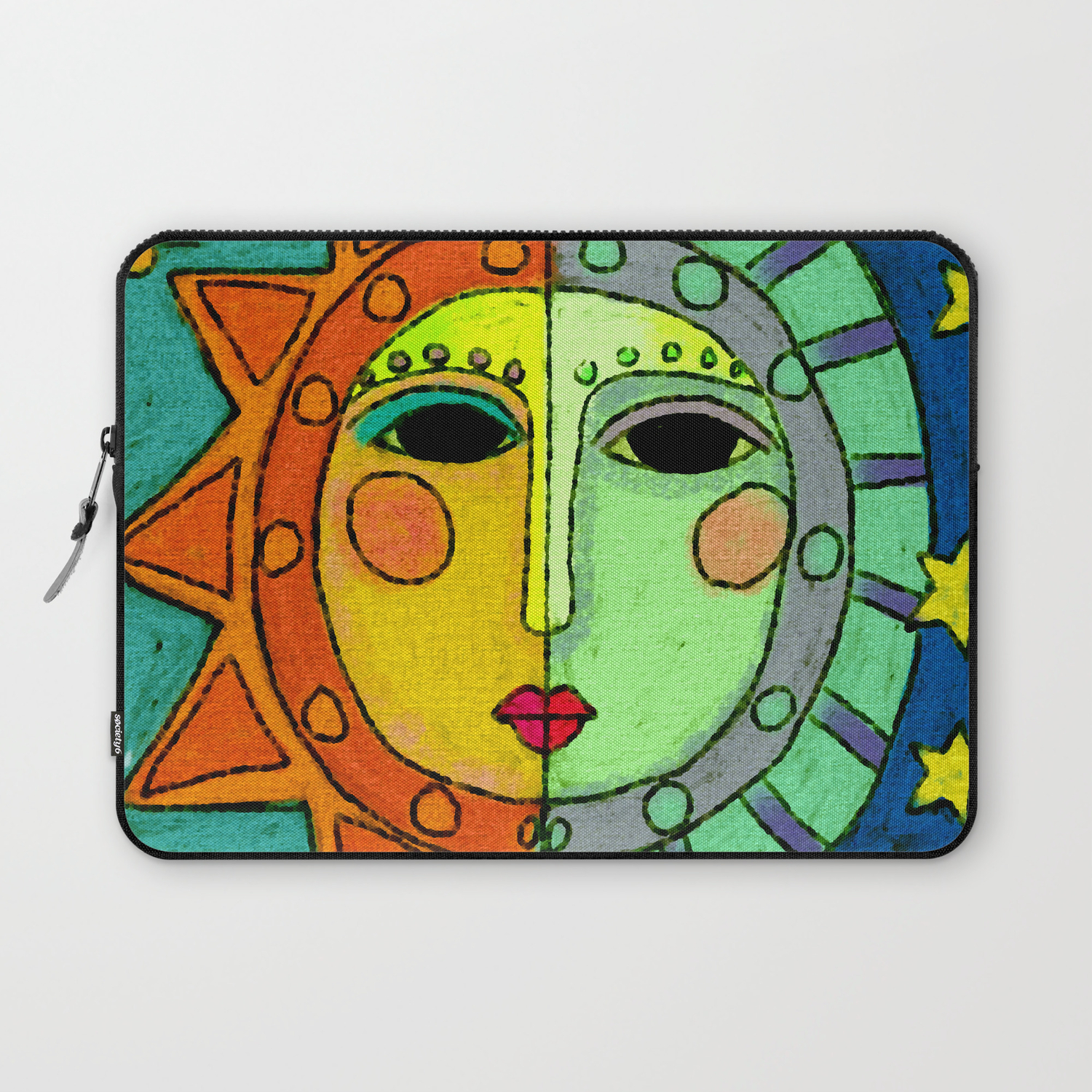 Moon And Sun Abstract Digital Painting Laptop Sleeve By Jackieludtke Society6