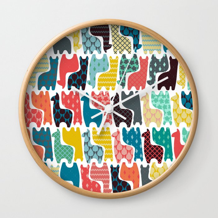 baby llamas Wall Clock
