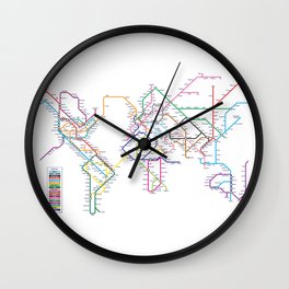 World Metro Subway Map Wall Clock | Transport, World, Tube, Subwaymap, Graphicdesign, Digital, Vector, 596, Map, Metro 