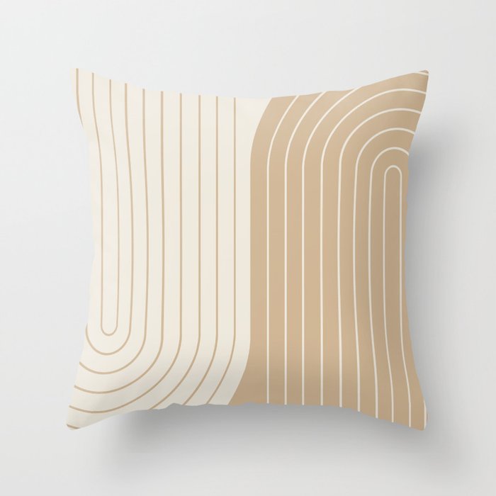 Two Tone Line Curvature LXV Throw Pillow
