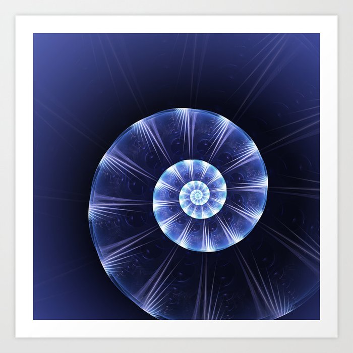 Blue Spiral Art Print