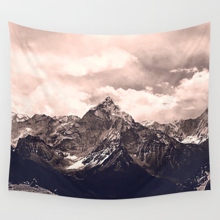 Pink best sale mountain tapestry