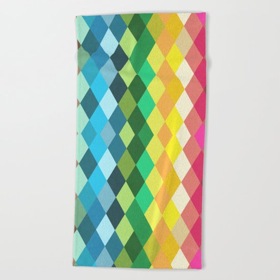 Diamond Color Spectrum Pattern Beach Towel