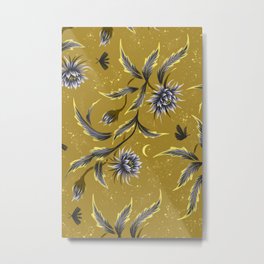 Queen of the Night - Gold Metal Print | Floral, Leaves, Leaf, Bud, Botanical, Flower, Gold, Stars, Curated, Garden 