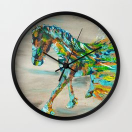 " Frisian Horse color splash" Wall Clock