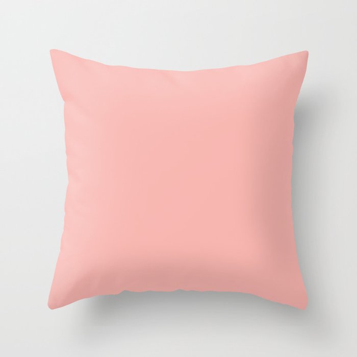 Pratt and Lambert 2019 Coral Pink 2-6 (Pastel Pink) Solid Color Throw Pillow