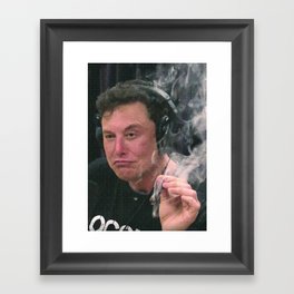Elon Smoking Framed Art Print