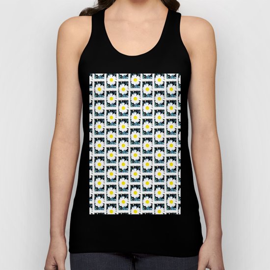SMILE Pattern - White Daisy Flower #1 Unisex Tank Top