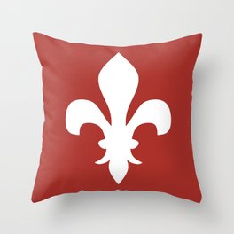 Fleur de Lis (White & Maroon) Throw Pillow