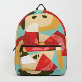 Apple Slices Backpack | Vintage, Painting, Whimsical, Colorful, Digital, Geometric, Cubism, Modern, Fruit, Expressionism 