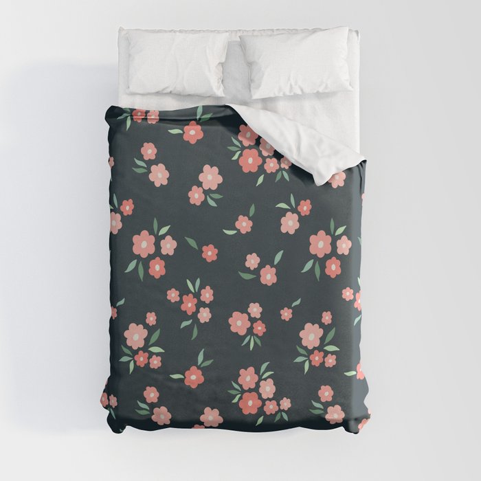 Dainty Pink Flowers  Duvet Cover