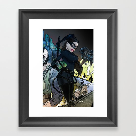 Catwoman Rises - a "you're COLOR" promo! Framed Art Print
