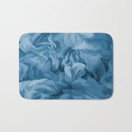 Midnight Blue Petal Ruffle Abstract Bath Mat | Delicate, Painting, Blue, Abstract, Flowers, Natural, Digital, Nature, Petals, Blossom 