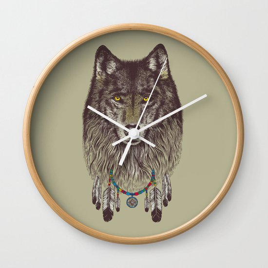 Wind Catcher Wolf Wall Clock