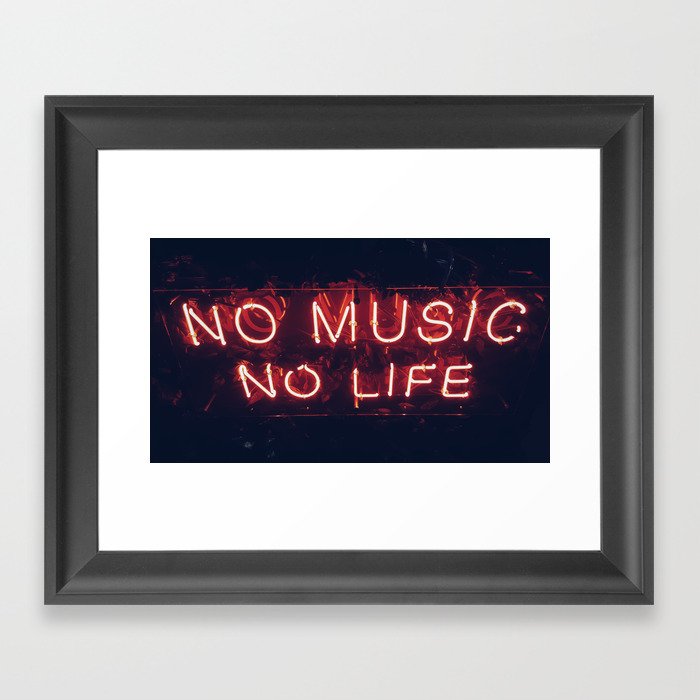 No Music No life Framed Art Print