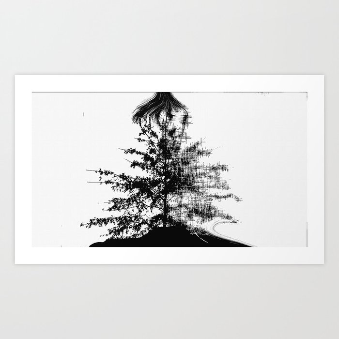 Digital Tree Art Print