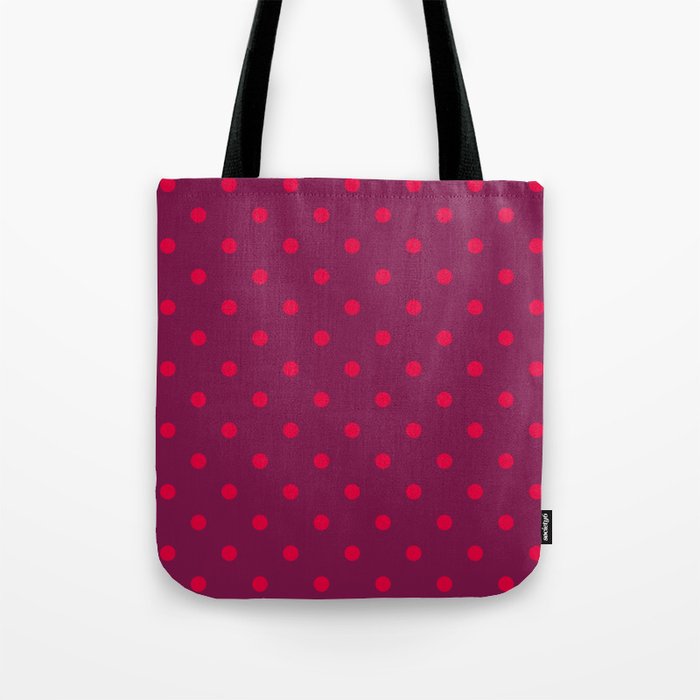 Retro polka dots burgundy red Valentine's Tote Bag