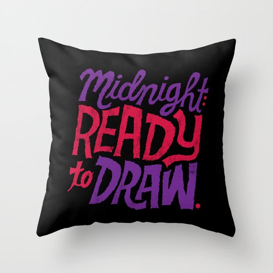 Midnight: Ready to Draw Throw Pillow