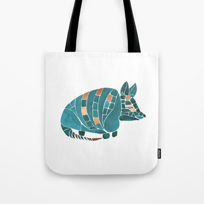 Armadillo - Turquoise and Copper Tote Bag