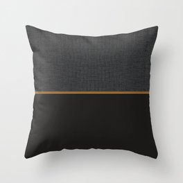Scandinavian Modern Minimal Black Gold Throw Pillow