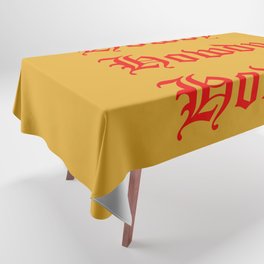 Old English Howdy Red and gold Tablecloth