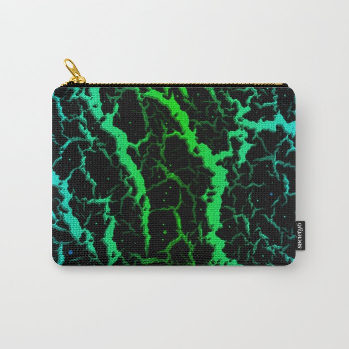 Cracked Space Lava - Cyan/Green Carry-All Pouch
