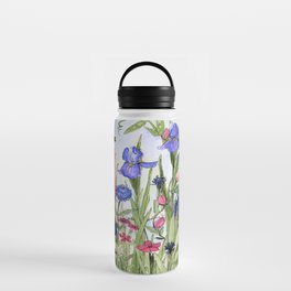 Colorful Garden Flower Acrylic Painting Water Bottle