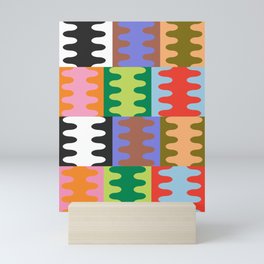 Funky Modern Wavy Shapes | Color Block Pattern Mini Art Print