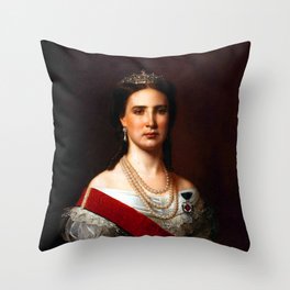Santiago Rebull Portrait of Empress Carlota of Mexico Throw Pillow