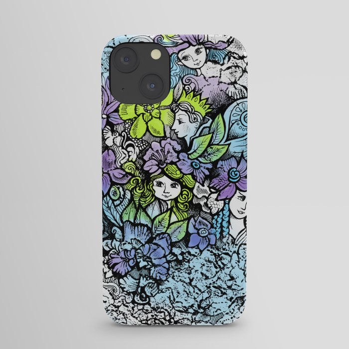 Elves and flowers iPhone Case