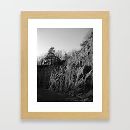 Sunset Quarry Black & White Framed Art Print