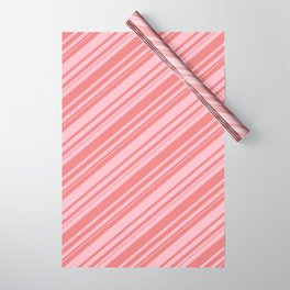 [ Thumbnail: Light Coral & Pink Colored Lines Pattern Wrapping Paper ]