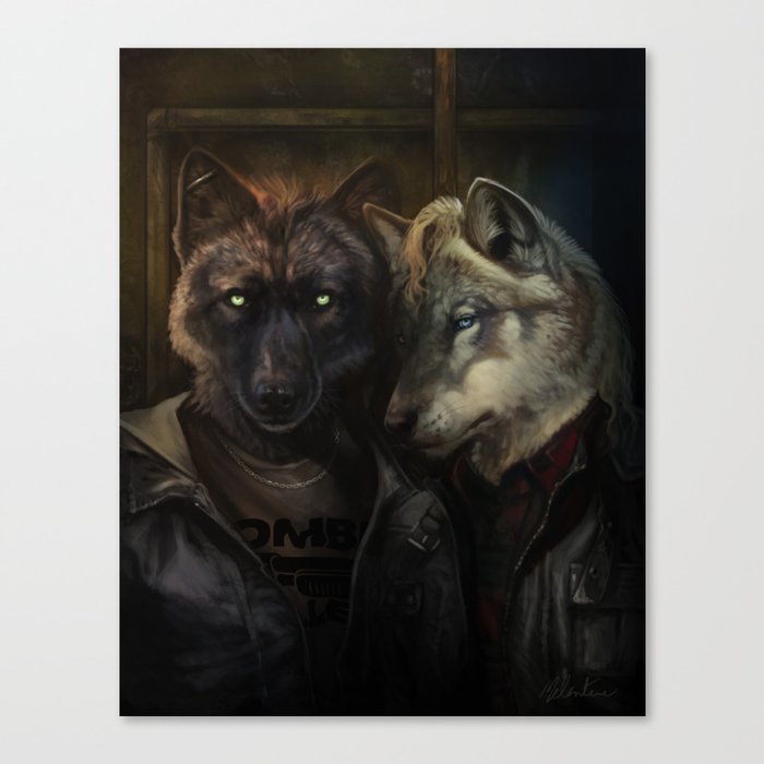 Alley Wolves Canvas Print