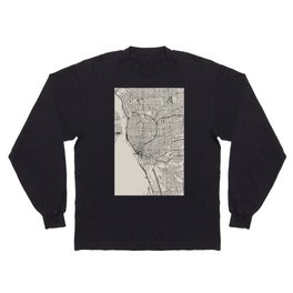 Black and White Buffalo (USA) Map Long Sleeve T-shirt