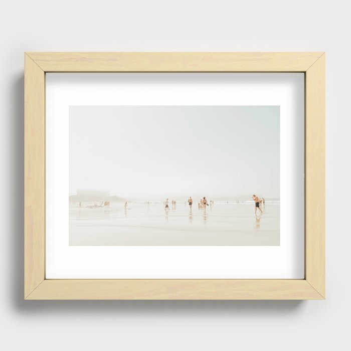Beach 27 - Minimal Pastel Beach People - Ocean - Sea Travel photography Recessed Framed Print